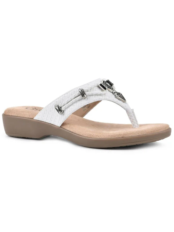 Bailee Womens Embellished Slip On Thong Sandals