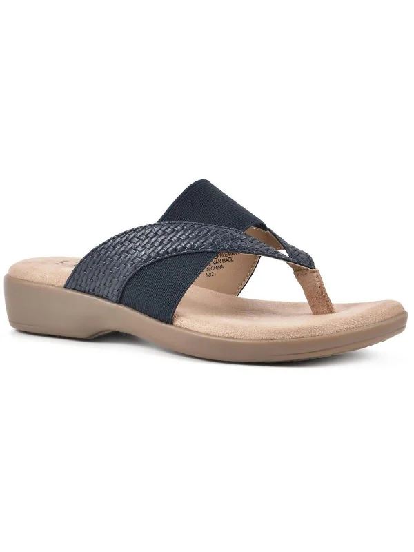 Bumble Womens Woven Slip-On Thong Sandals