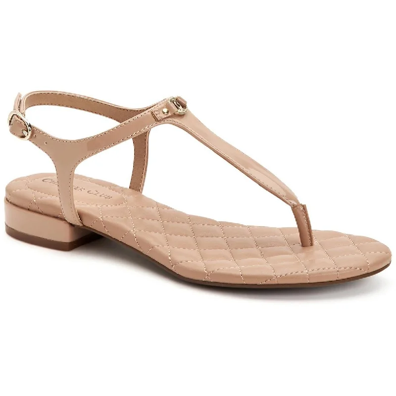 Charter Club Womens Carinna Quilted T-Strap Sandals