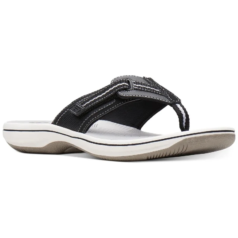 Clarks Womens Faux Leather Thong Sandals