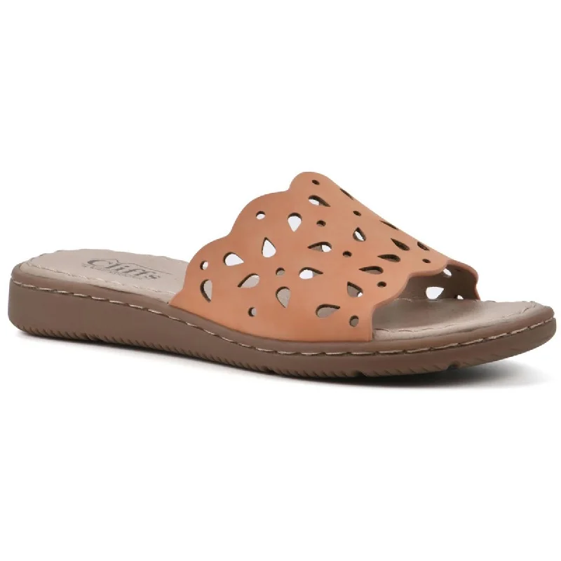 Cliffs by White Mountain Womens Squad Nubuck Slide Sandals