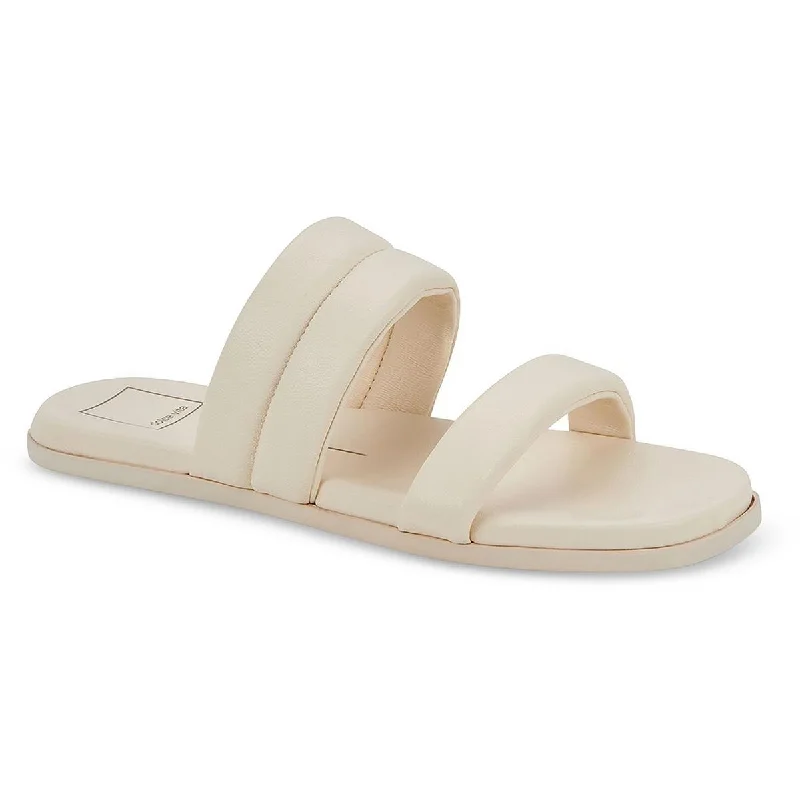 Dolce Vita Womens Adore Leather Slip On Slide Sandals