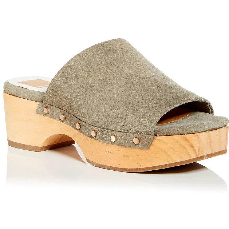 Dolce Vita Womens Dorado Suede Studded Wedge Sandals