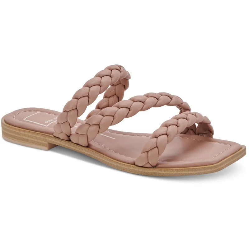 Dolce Vita Womens Iman Braided Slip On Slide Sandals