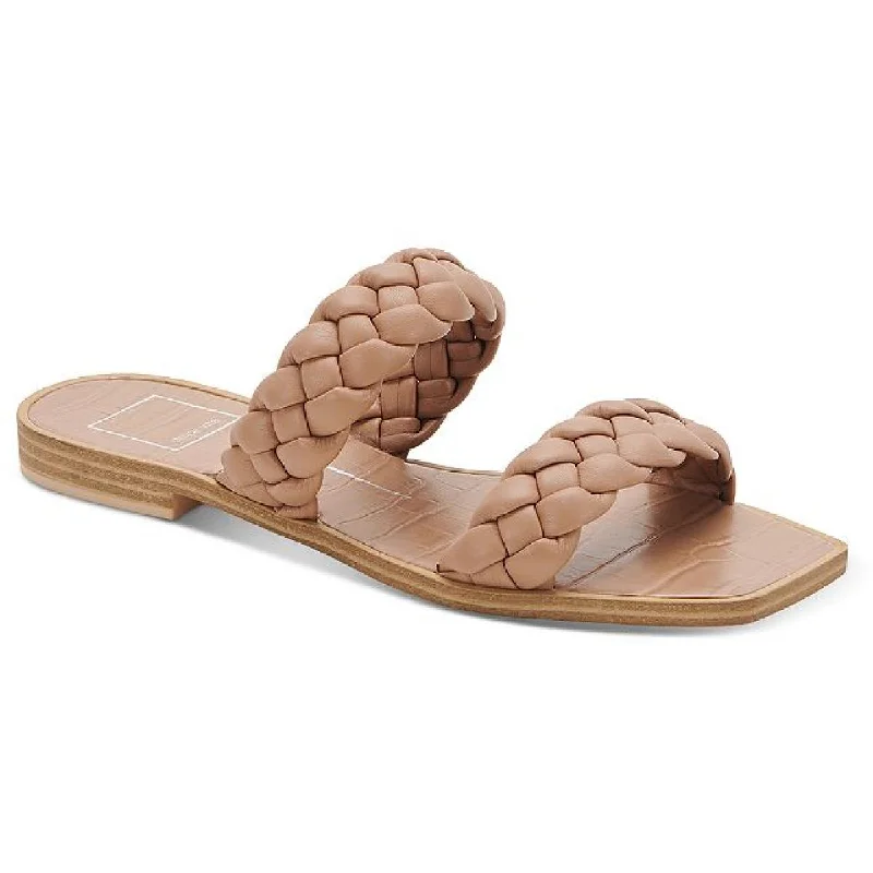 Dolce Vita Womens Indy Faux Leather Slides Slide Sandals