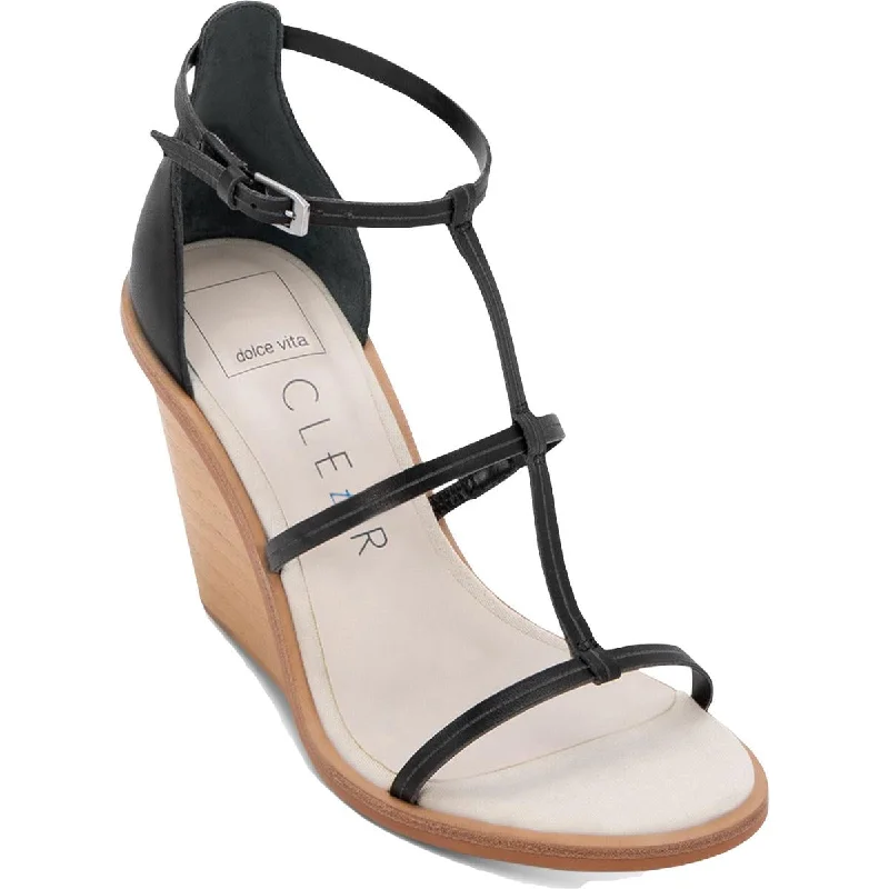 Dolce Vita Womens Jeana Leather Casual Wedge Sandals