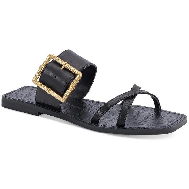 Dolce Vita Womens LOWYN Leather Slip On Slide Sandals