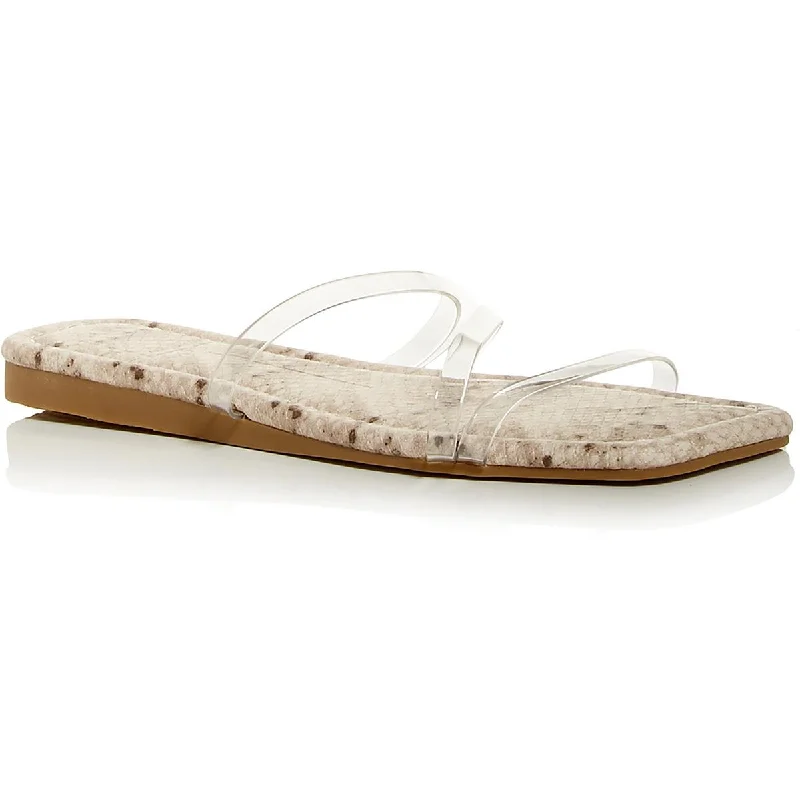 Dolce Vita Womens Vinny Vinyl Vinyl Slip-On Slide Sandals