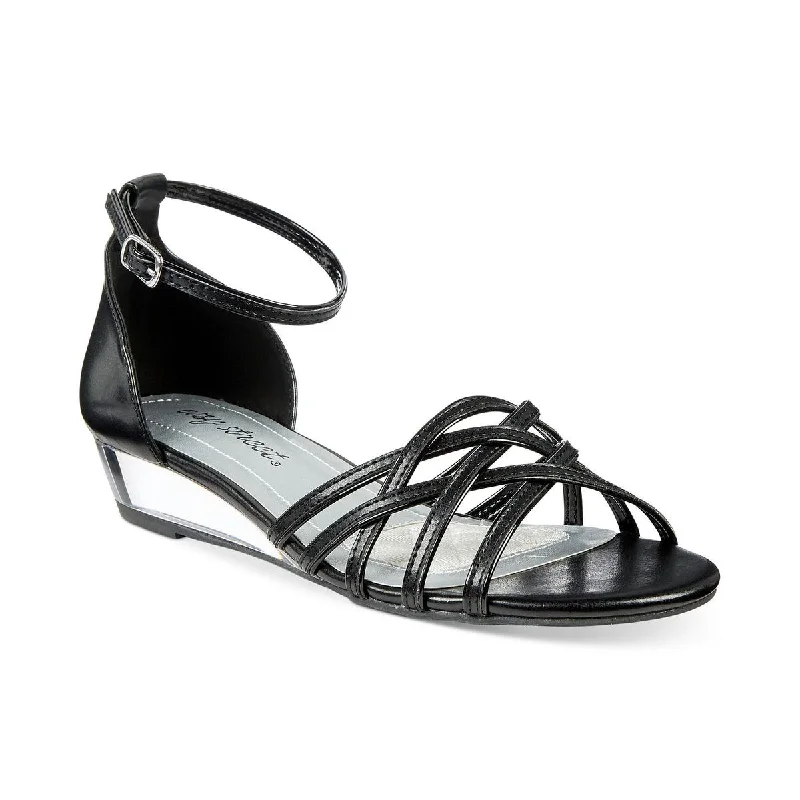 Easy Street Womens Tarrah Faux Leather Strappy Evening Sandals