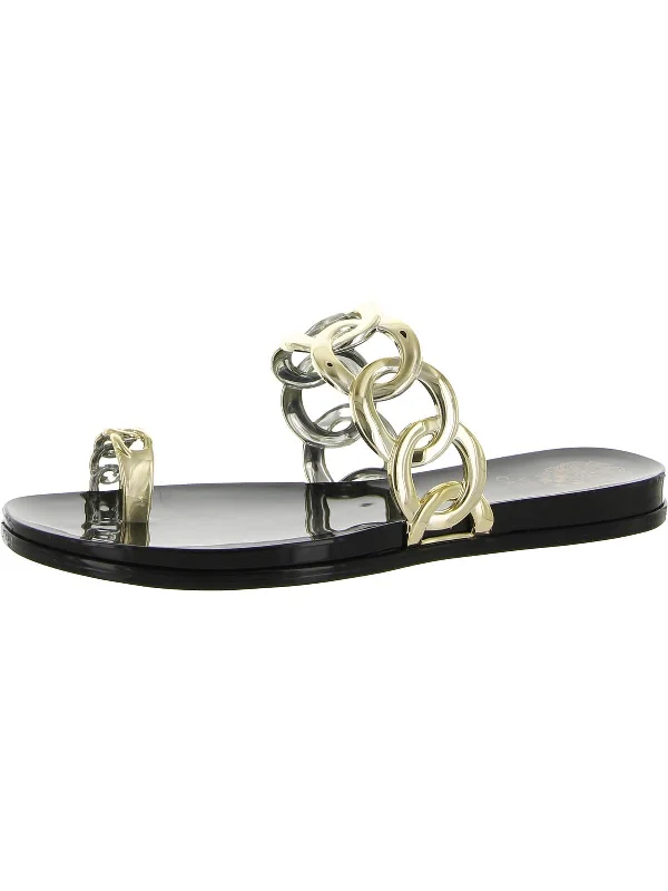 Emagenta Womens Chain Toe Loop Jelly Sandals