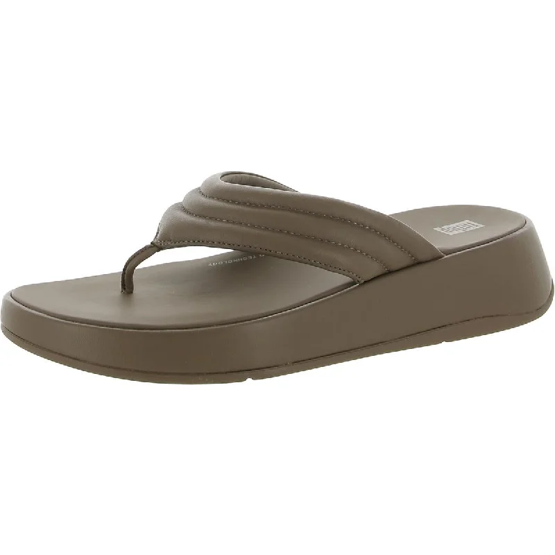 Fitflop Womens F-Mode Leather Thong Wedge Sandals