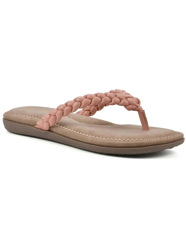 Freedom  Womens Braided Slip On Thong Sandals