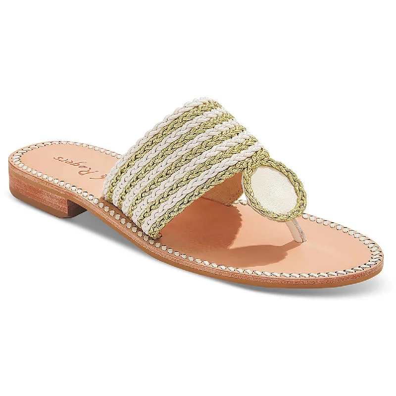 Jack Rogers Womens Jacks Rope Sandal Leather Slide Sandals