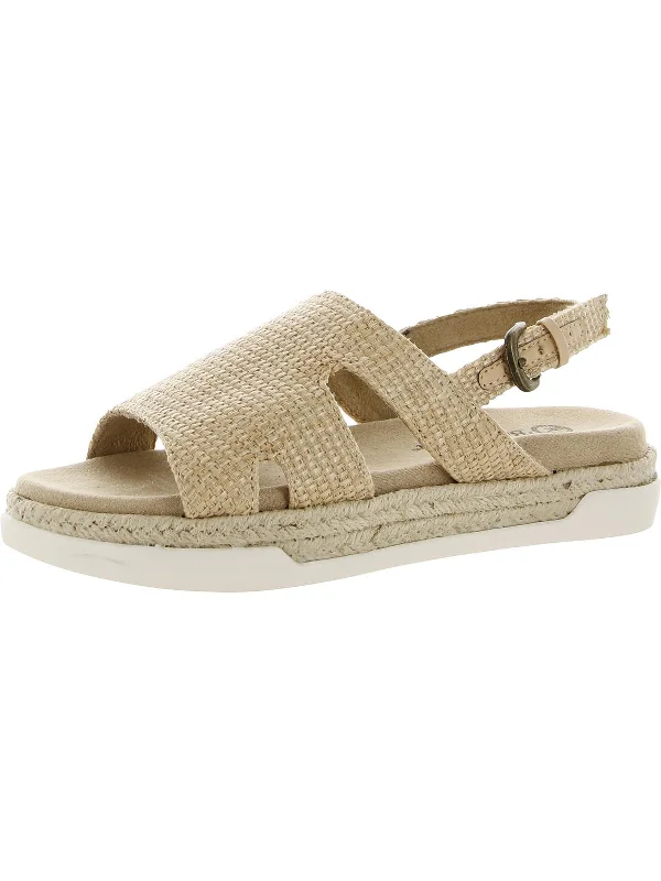 Kato Womens Woven Cut-Out Slingback Sandals