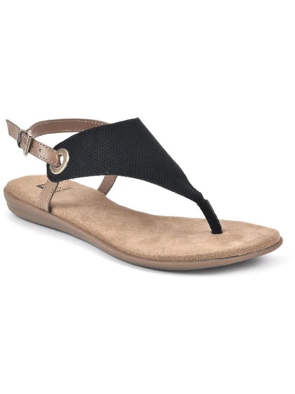 London Womens Buckle Thong Flat Sandals