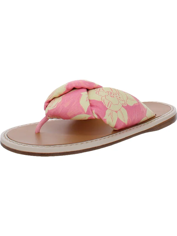 Nappa St. Rosa 1 Womens Leather Floral Thong Sandals