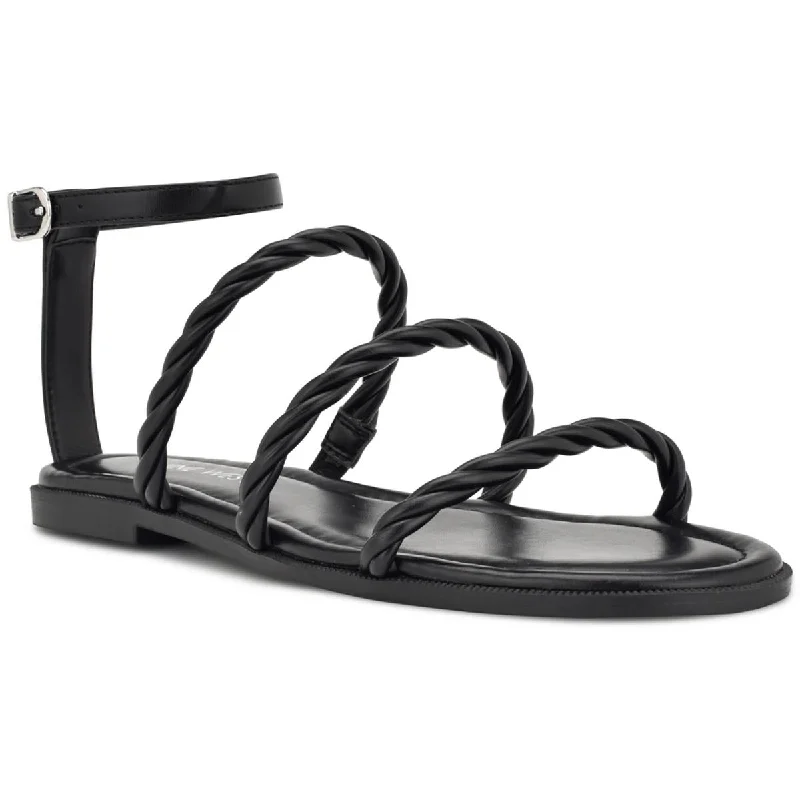 Nine West Womens Faux Leather Strappy Sandals