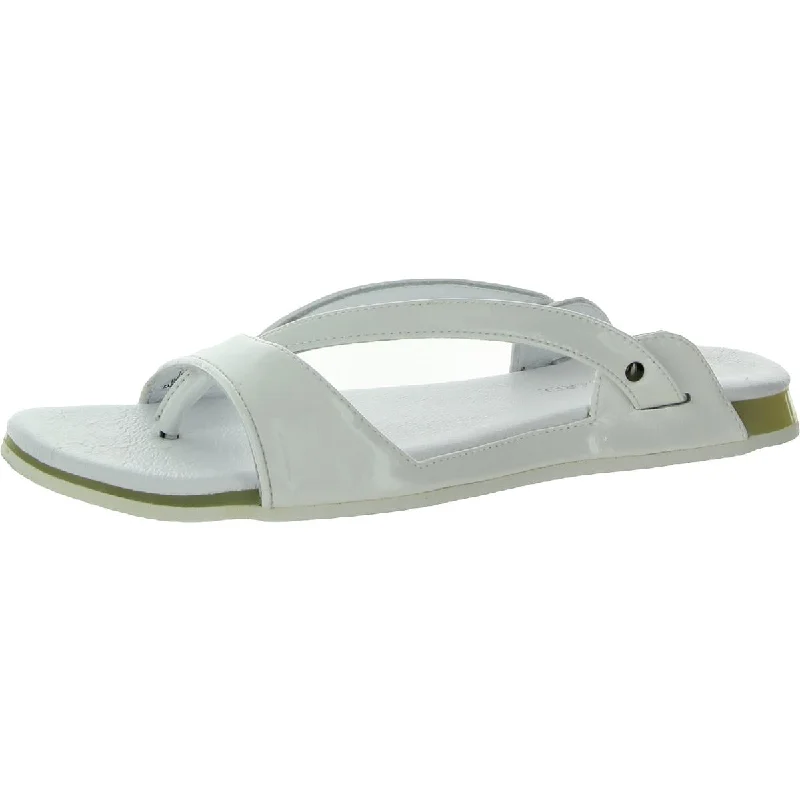 Puma Womens Lancio Sandal  Patent Leather Comfort Footbed Thong Sandals