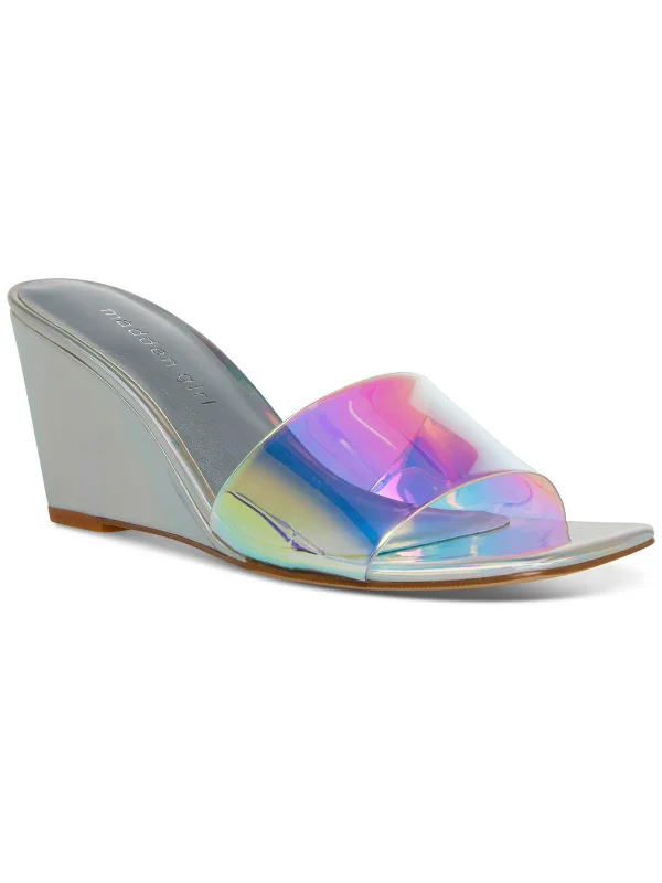 Rayne Womens Iridescent Slide On Wedge Sandals