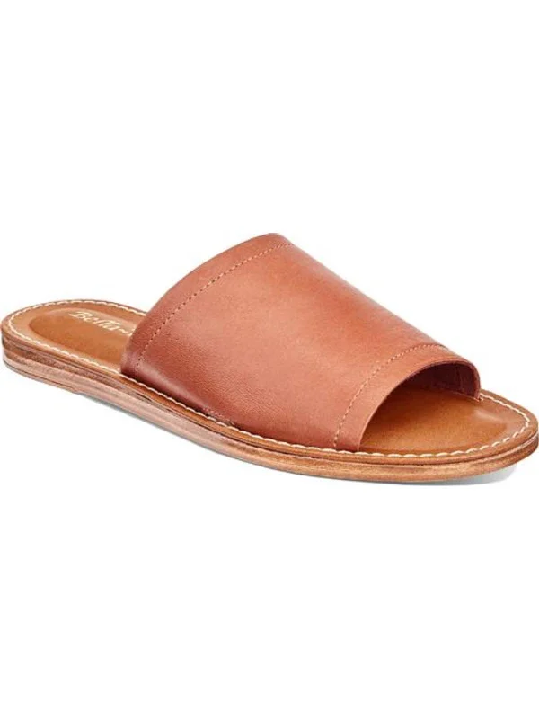 Ros-Italy Womens Leather Flat Slide Sandals