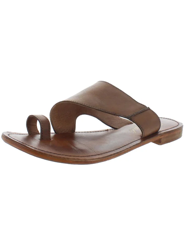 Sant Antoni Womens Leather Toe Loop Slide Sandals