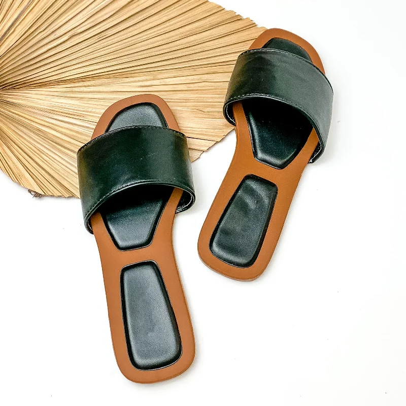 Craving Summer Slide On Sandals in Black