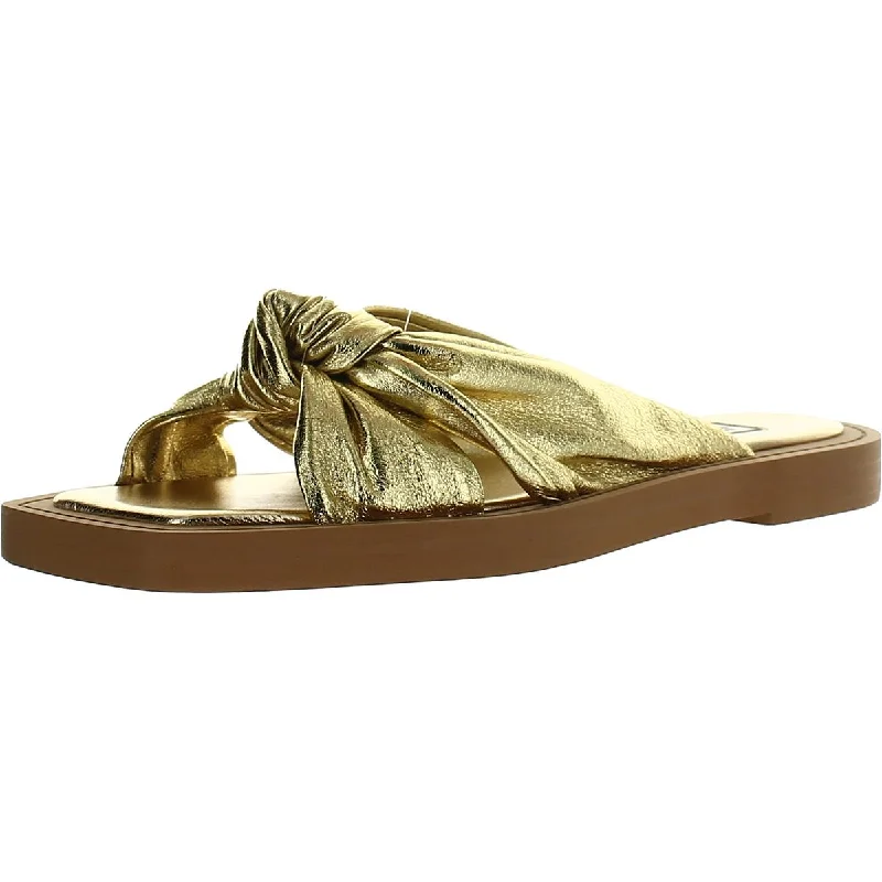 Tropica Womens Metallic Leather Slide Sandals