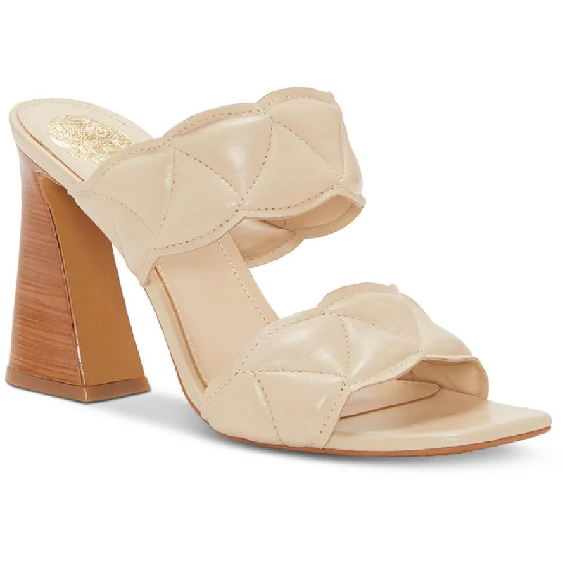 Vince Camuto Womens Renneya Leather Square Toe Mule Sandals