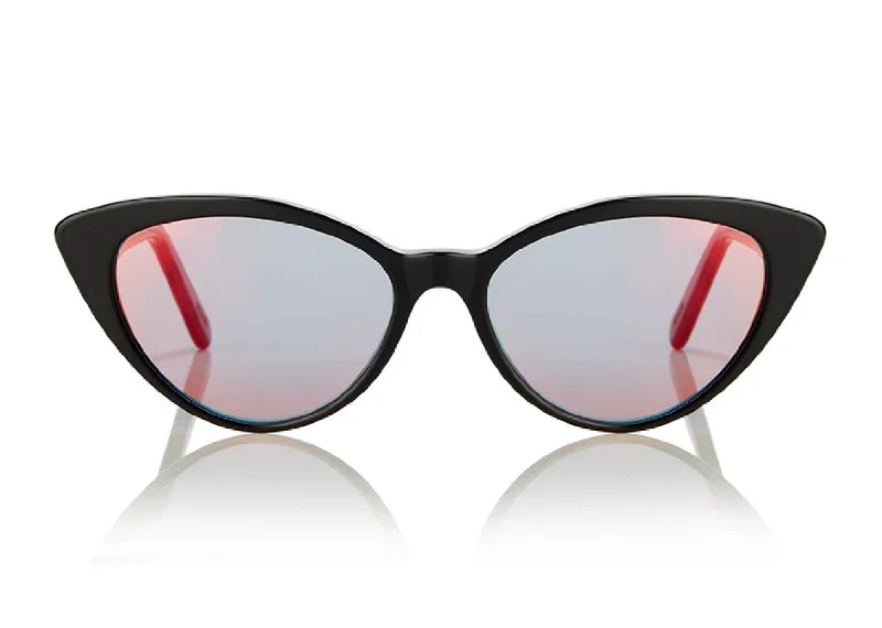 ACCRA sunglasses | Black Bio Acetate With Red Lens