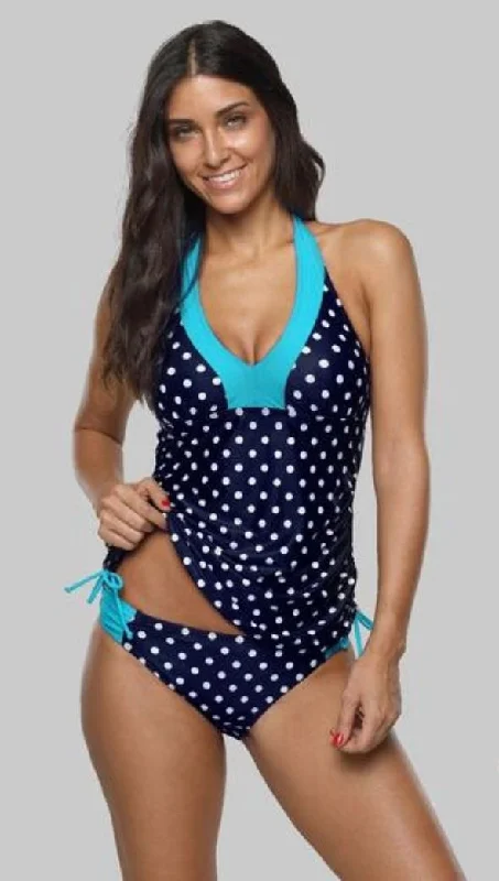 CLARA - Women Polka Dot Padded Tankini Set