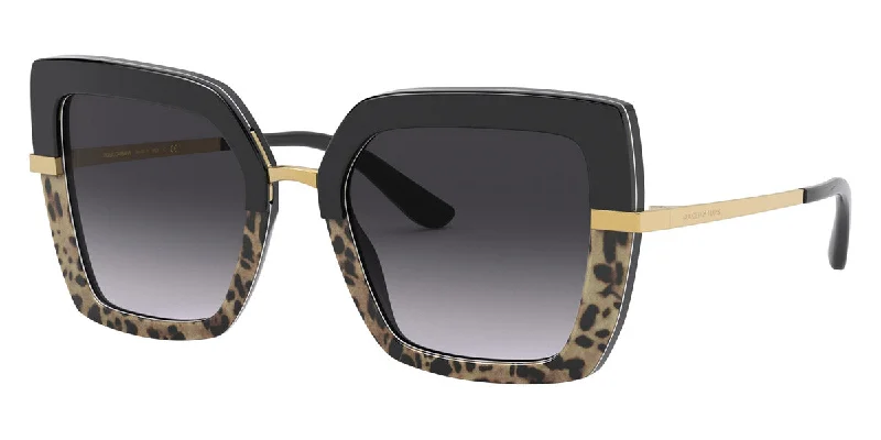 Dolce & Gabbana Women's 52 mm Top Black on Print Leo Sunglasses