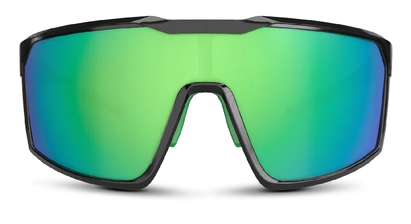 Transparent Smoke Frame - Green Mirror Lens