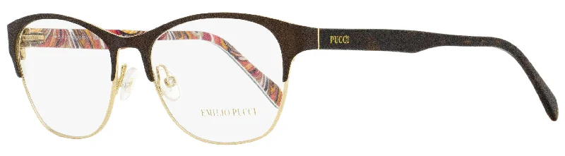 Emilio Pucci Women's Oval Eyeglasses EP5029 048 Brown/Gold/Havana 53mm