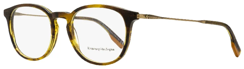 Ermenegildo Zegna Men's Oval Eyeglasses EZ5125 098 Striated Brown-Green 50mm