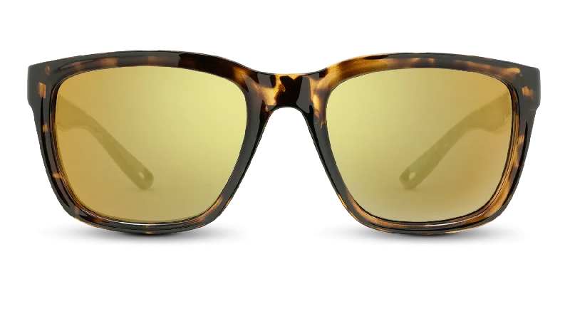 Brown Tortoise Frame - Gold Lens