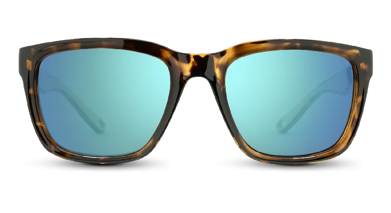 Brown Tortoise Frame - Blue Lens