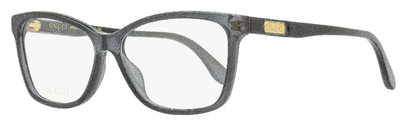 Gucci Women's Rectangular Eyeglasses GG0792O 004 Transparent Gray 55mm