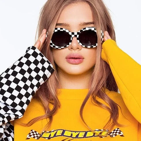 KURT Hybrid/Checkers 90s Oval Sunglasses