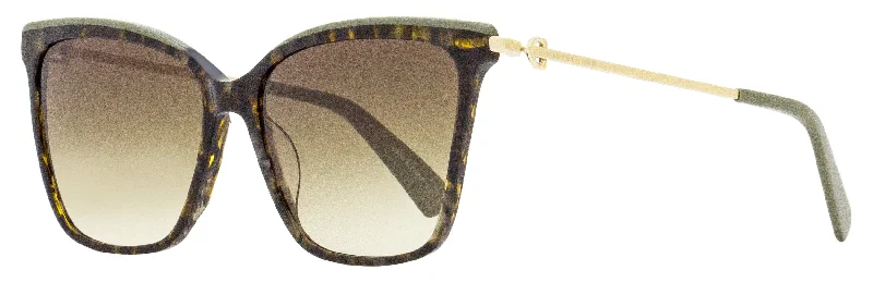 Longchamp Women's Square Sunglasses LO683S 341 Tortoise/Green/Gold 56mm