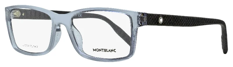 Montblanc Men's Rectangular Eyeglasses MB0066O 003 Transparent Gray/Matte Black 56mm