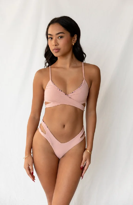 80’s Muse Pink Glamour Wrap Around Bikini Top