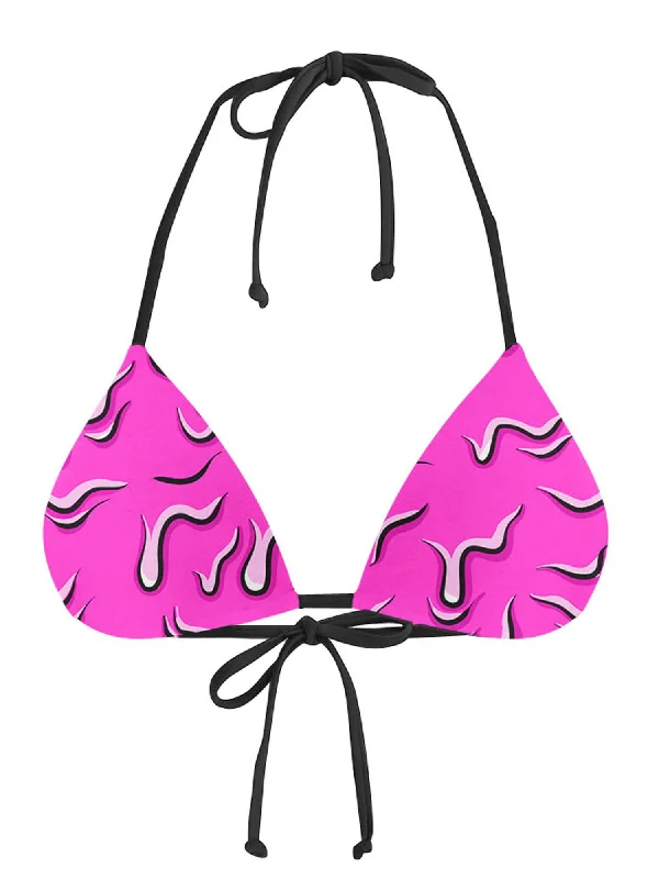 Neon Drippy (Pink) Bikini Top