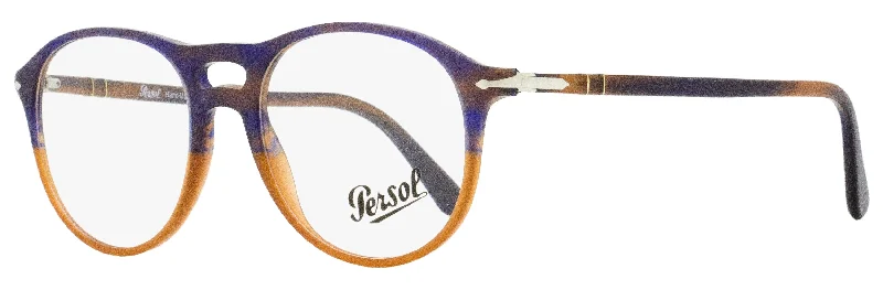 Persol Men's Aviator Eyeglasses PO3202V 1066 Blue Melange/Umber 53mm