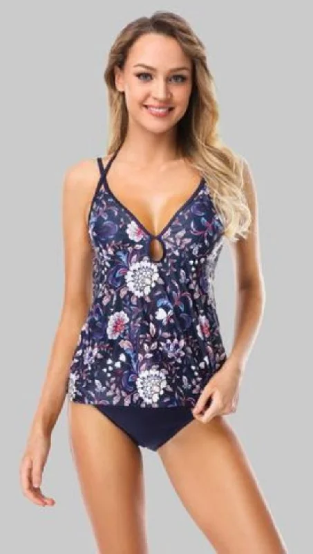 RUBY - Women Floral Strappy Tankini Set