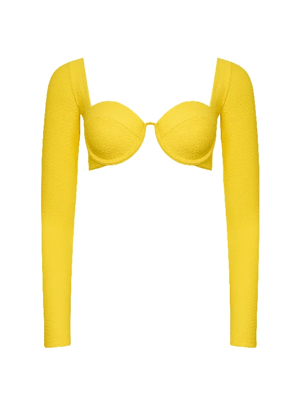 Sleeved Modern Bustier - Lemon (Embossed)