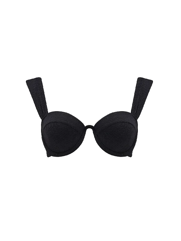 The Modern Bustier Bra - True Black (Rib)