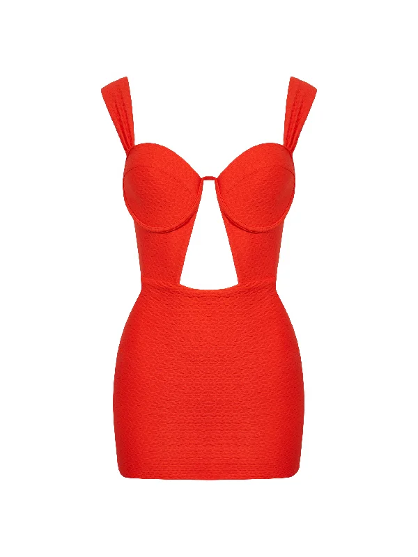 The Muse Minidress - Grapefruit (Embossed)