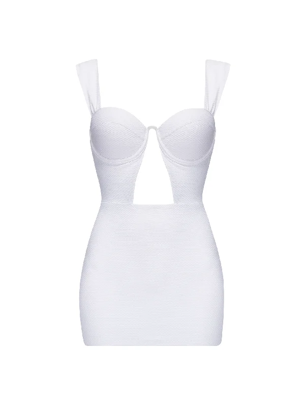 The Muse Minidress - Ivory Honeycomb