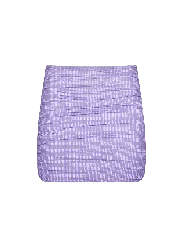 The Twiggy Miniskirt – Violet (Microcheck)