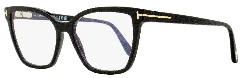 Tom Ford Women's Blue Block Eyeglasses TF5812B 001 Black 53mm